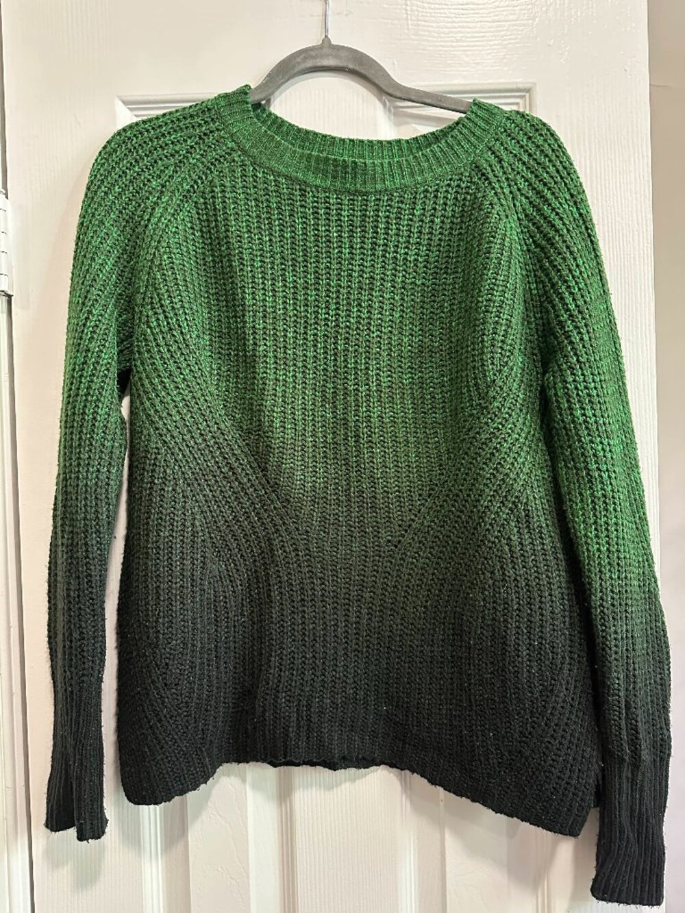 Topshop Green Ombre Chunky Knit Sweater